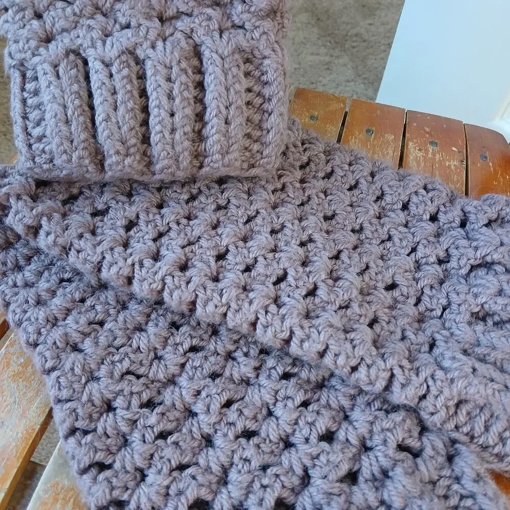 Mocha Leg Warmers OSFM crochet warm thick chunky over the knee dance premade